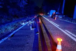 BMW staranowało rowerzystę. Cyklista jechał w nocy bez świateł