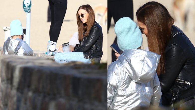 Anna Wendzikowska z córkami nad morzem