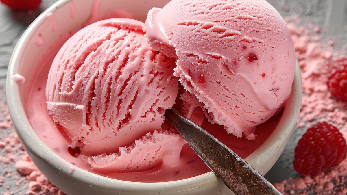 Lody malinowe z dodatkiem jogurtu greckiego