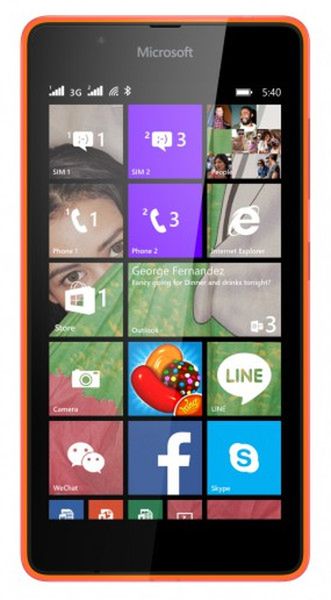 Microsoft Lumia 540 Dual SIM ma 5-calowy wyświetlacz z podświetleniem LCD