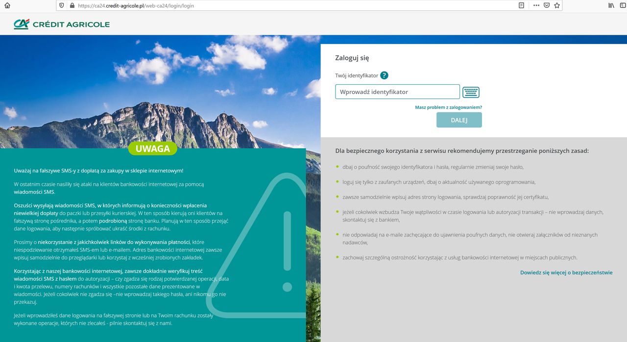 dla porównania oficjalna strona banku