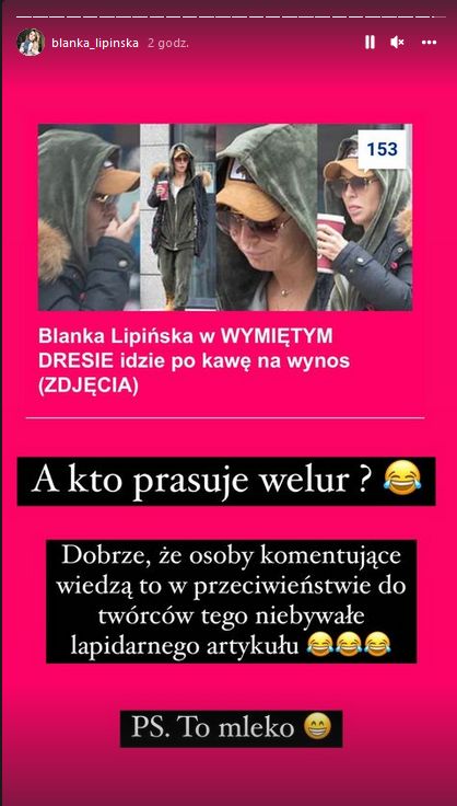 Blanka Lipińska reaguje na artykuł Pudelka