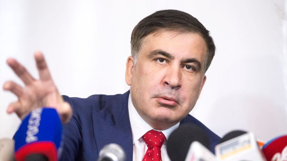 Ex-President of Georgia Mikheil Saakashvili in Poland
Former Georgian President Mikheil Saakashvili,  after deportation from Ukraine to Poland, attends his hirst press conference in Warsaw on February 13, 2018. (Photo by Maciej Luczniewski/NurPhoto via Getty Images)
NurPhoto
mikheil, saakashvili, michejil, saakaswili, after, deportation, expulsion, displacement, dismissal, discharge, from, ukraine, to, poland, warsaw, press, meeting, hand, gesture, grabs, russian, tv, television, microphone