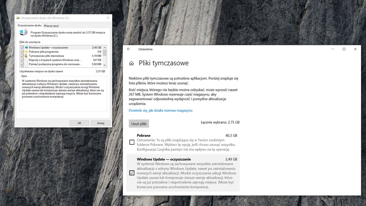 Windows: Jak zwolnić miejsce na dysku po aktualizacji?