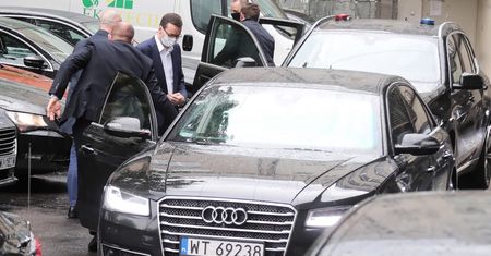 Wybory 2020. Narada w siedzibie PiS. Premier Mateusz Morawiecki na Nowogrodzkiej