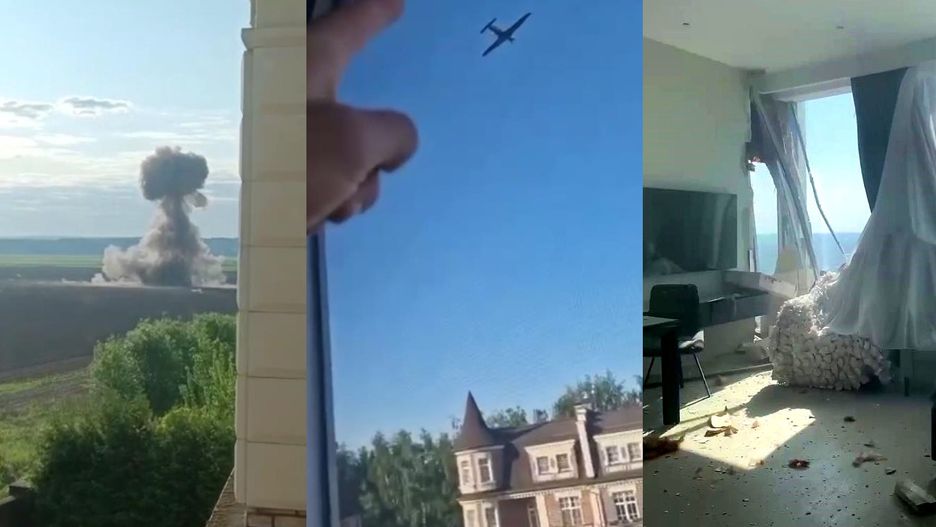 Moskwa. Poranny atak dronów. Zszokowani Rosjanie relacjonuje incydenty