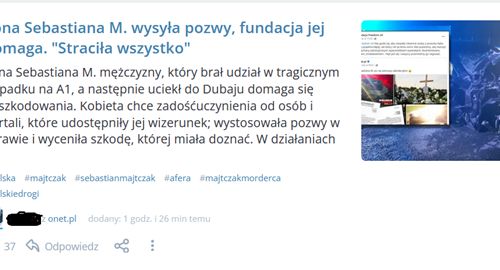 Wykop pozwany na pół mln zł przez żonę Sebastiana M.