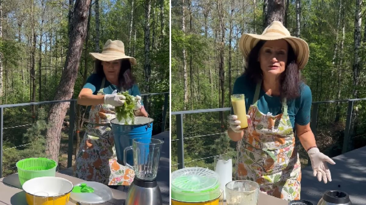 Małgorzata Pieczyńska pokazuje, jak zrobić koktajl z pokrzywy