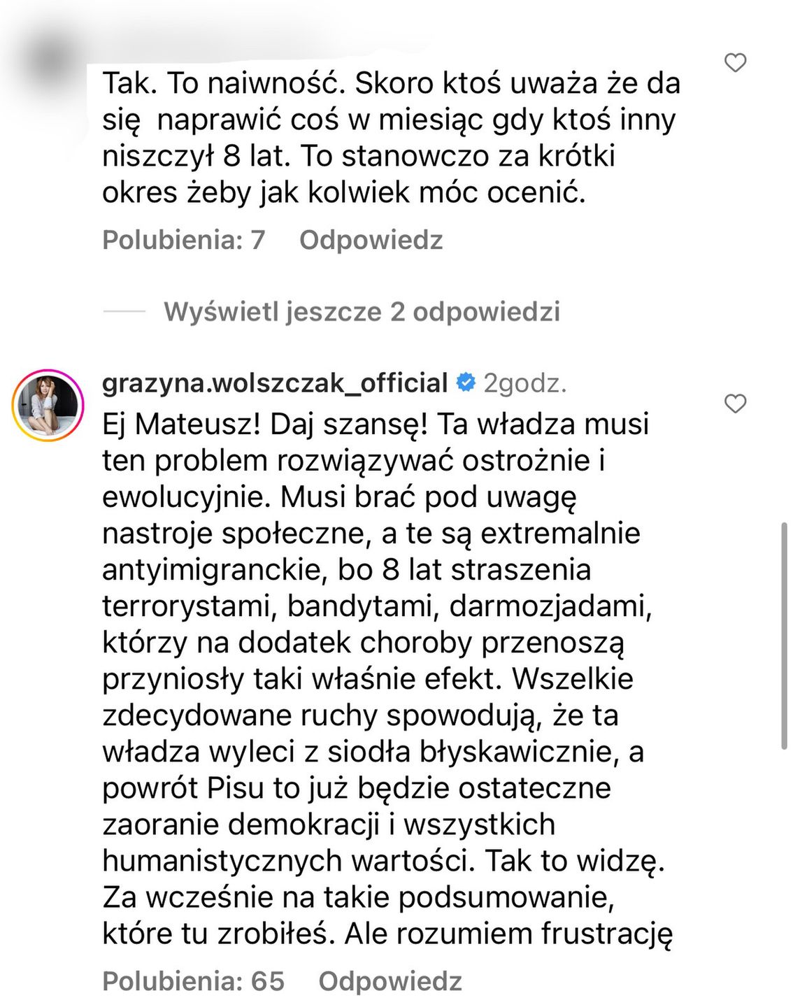 dyskusja pod wpisem Mateusza Janickiego