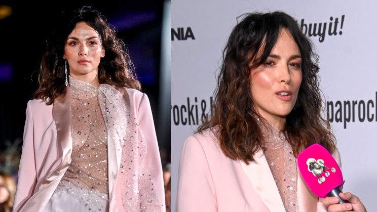 Paulina Krupińska kusi na wybiegu w PRZEŚWITUJĄCEJ bluzce