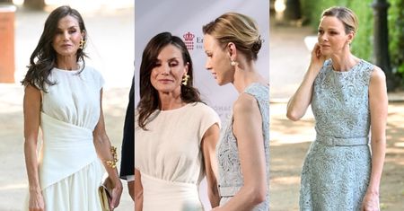 Księżna Charlene i królowa Letycja spotkały się w Madrycie i olśniły eleganckimi kreacjami (ZDJĘCIA)