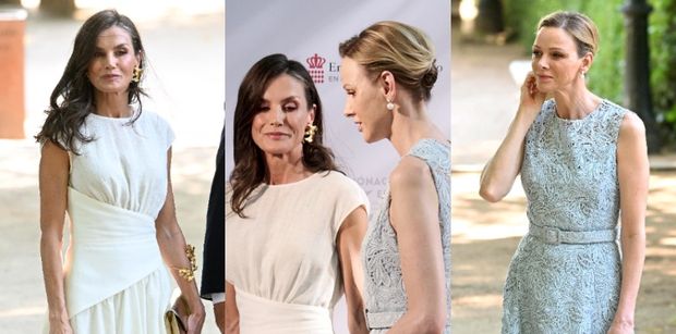 Księżna Charlene i królowa Letycja spotkały się w Madrycie i olśniły eleganckimi kreacjami (ZDJĘCIA)