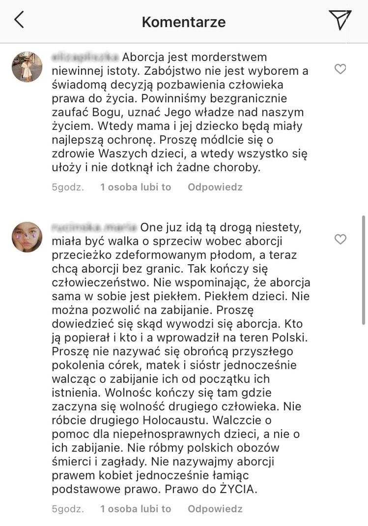 Komentarze pod postem Kayah