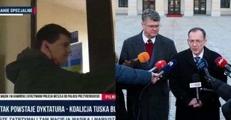 Jazda bez trzymanki w TV Republika: Reporter poszukuje Mariusza Kamińskiego i Macieja Wąsika na komisariacie. Internauci w szoku: "CYRK"
