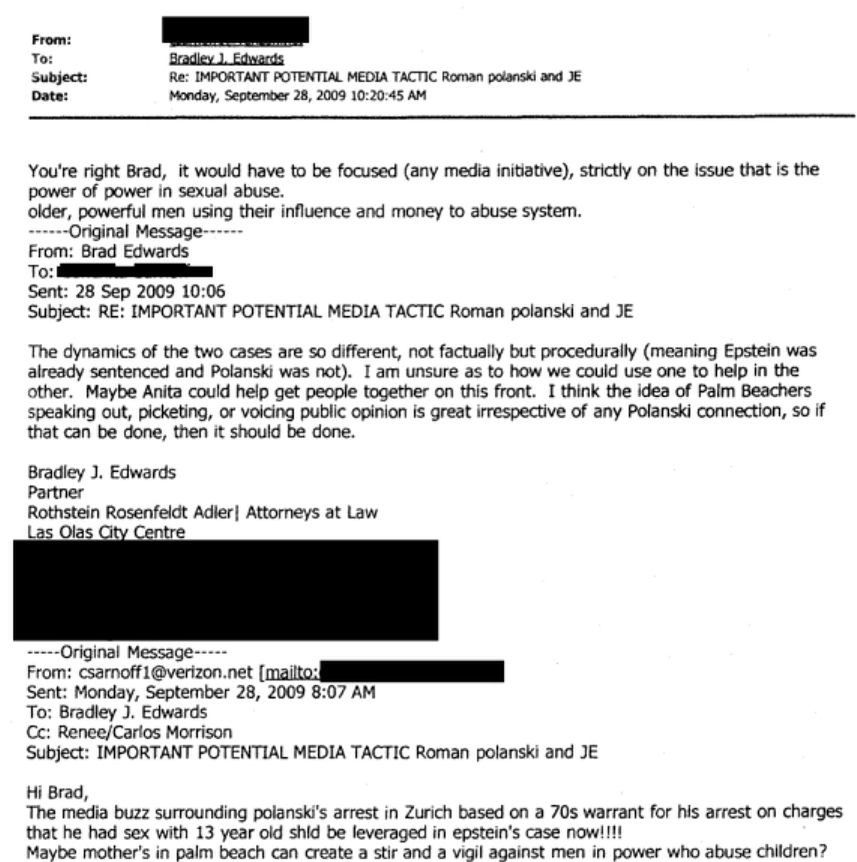 Mail z "teczki Jeffreya Epsteina"