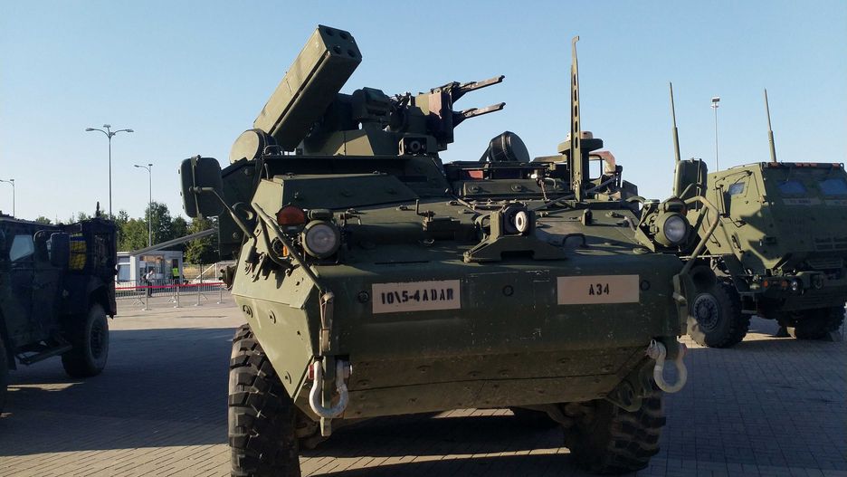 Stryker A1 IM-SHORAD na wystawie US Army podczas targów MSPO 2023.