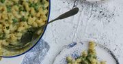 Makaron mac&cheese z groszkiem i brokułem