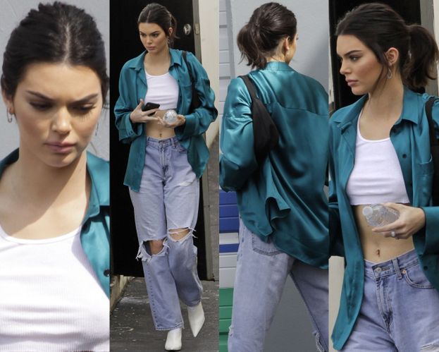 #TRENDY: Kendall Jenner w jedwabnej koszuli