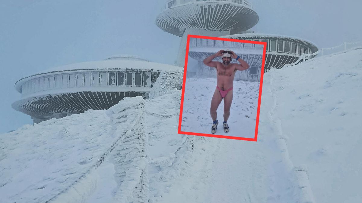 Kamil Lemieszewski wbiegł na Śnieżkę w bieliźnie 