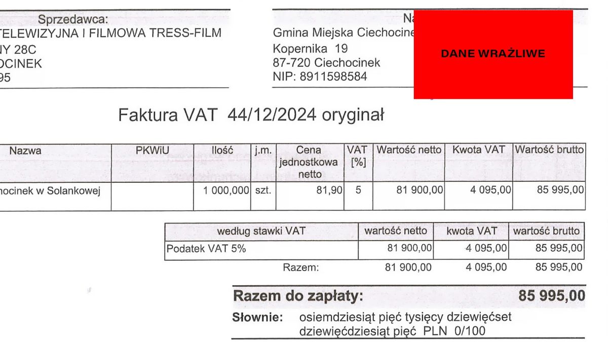 Faktura z 2024 roku.
