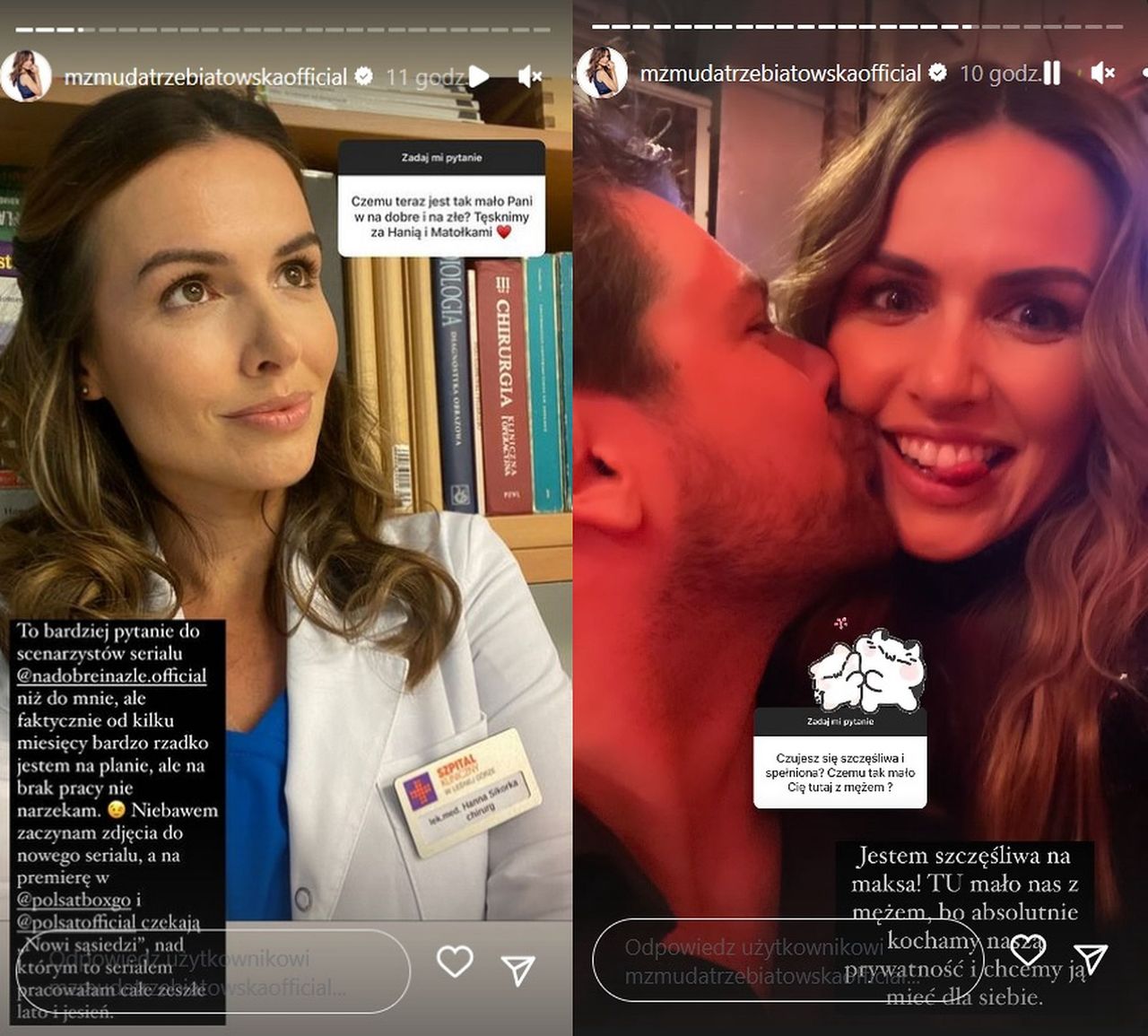 Marta Żmuda Trzebiatowska odpowiadała na InstaStory na pytania fanów