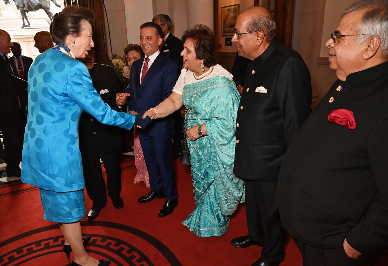 Kamal and Prakash Hinduja at a meeting with Princess Anne