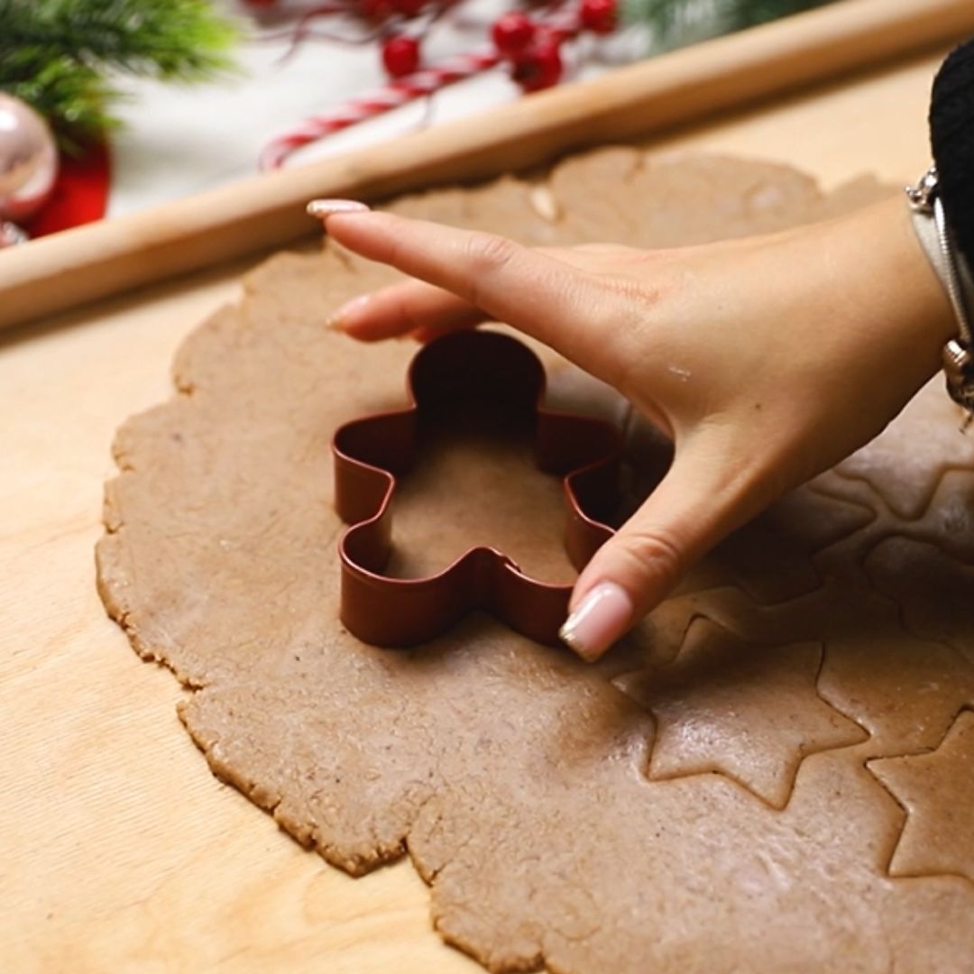 It's time to cut out gingerbread cookies.
