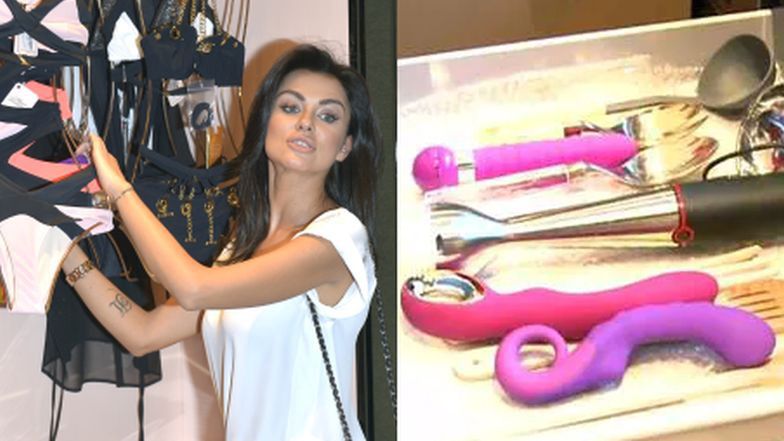 Natalia Siwiec pokazuje wibratory w szufladzie