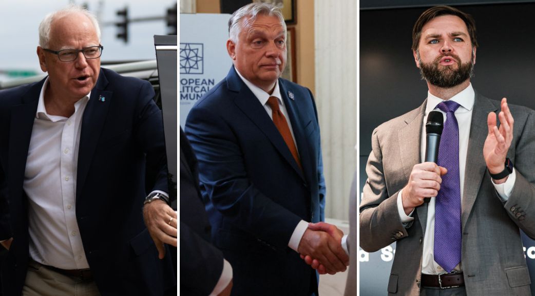 Vice-presidential candidates split on Hungary's Orban