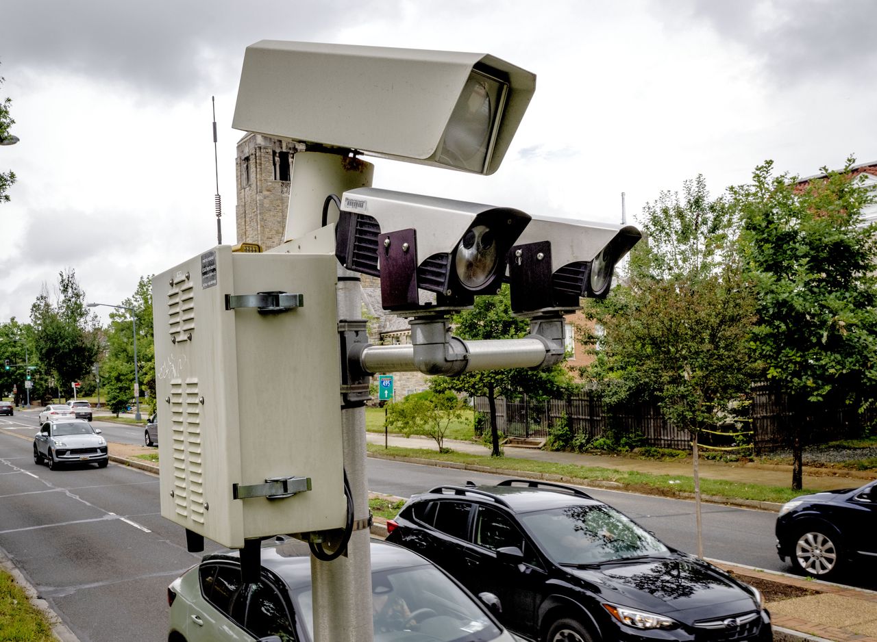 WASHINGTON, DC - JUNE 23: 
Speed camera on the 5400 block of 16th street in Washington, DC. 
(Photo by Bill O'Leary/The Washington Post via Getty Images)