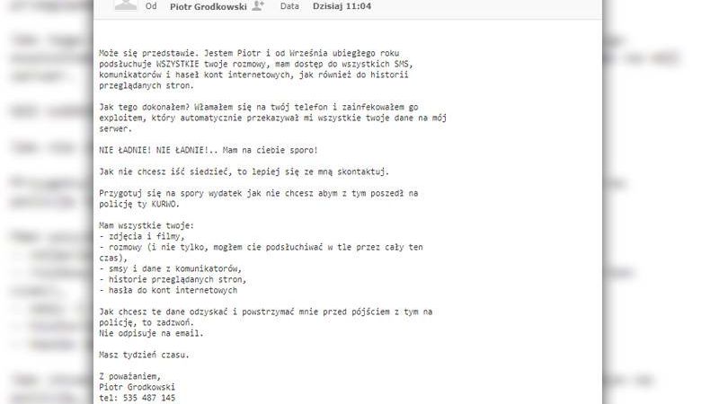 "Masz przejebane" - mail wysłany przez Piotra Grodkowskiego | Spotted Lublin