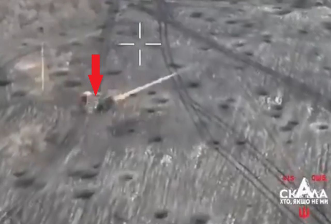 M2A2 Bradley hit by a Russian anti-tank guided missile or a PG-7VL grenade.