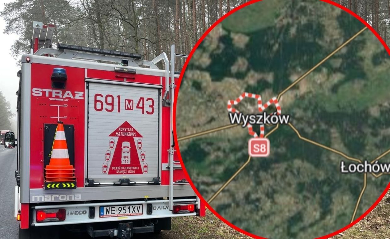 Pożar pod Wyszkowem: Strażacy walczą z ogniem