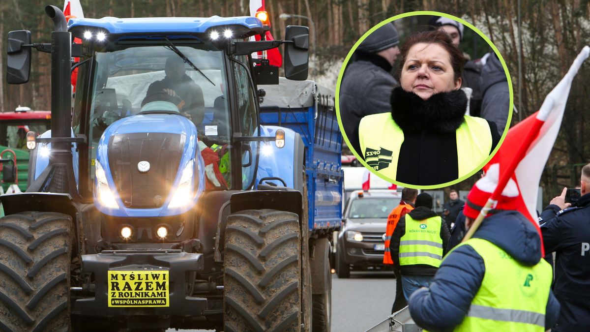 Renata Beger mówi o rolniczym proteście.