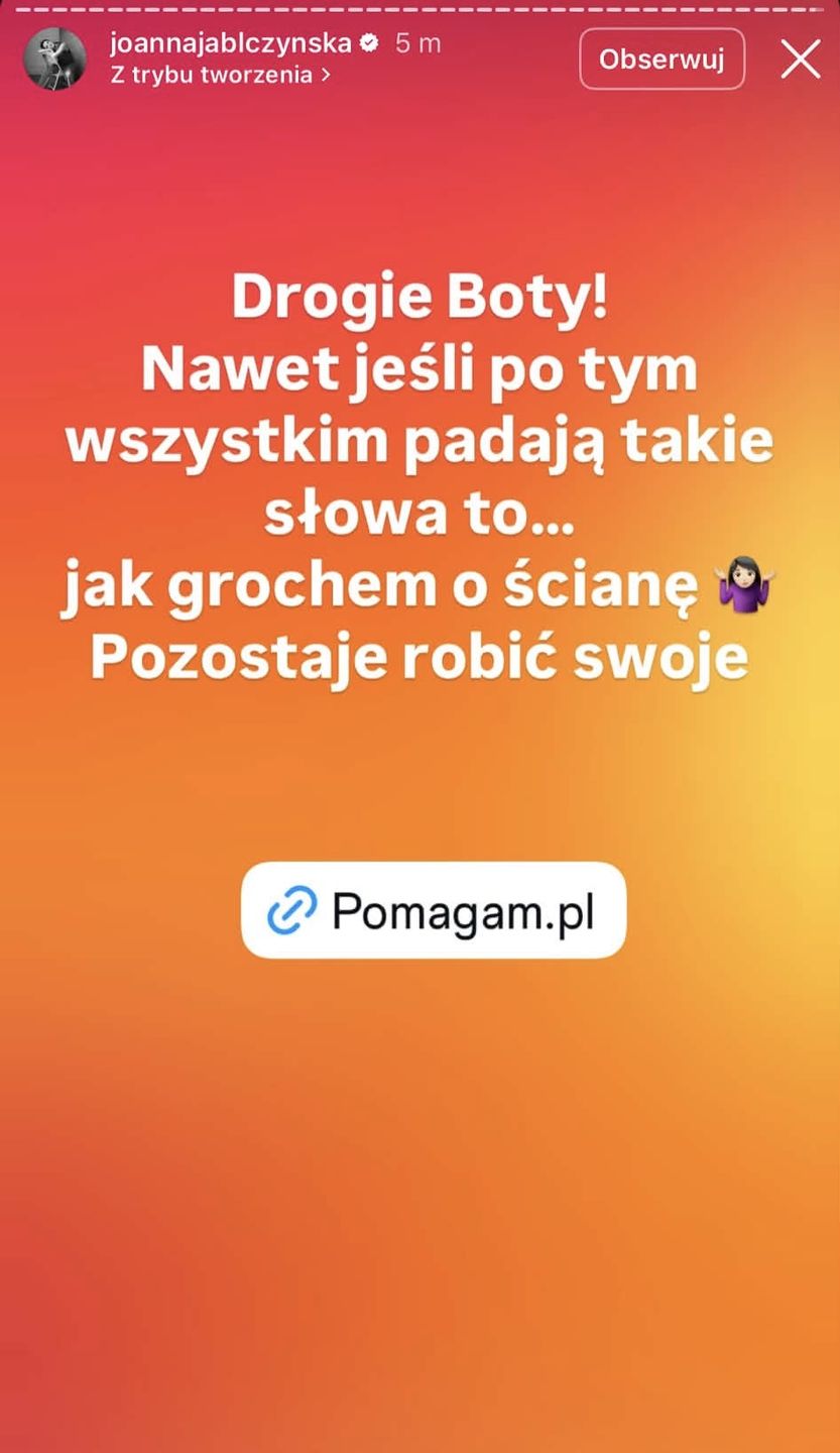 Joanna Jabłczyńska odpowiada Grocholi 