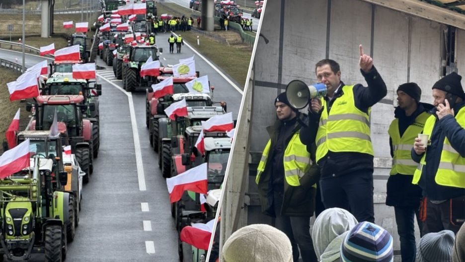 Protesty rolników pod Wrocławiem