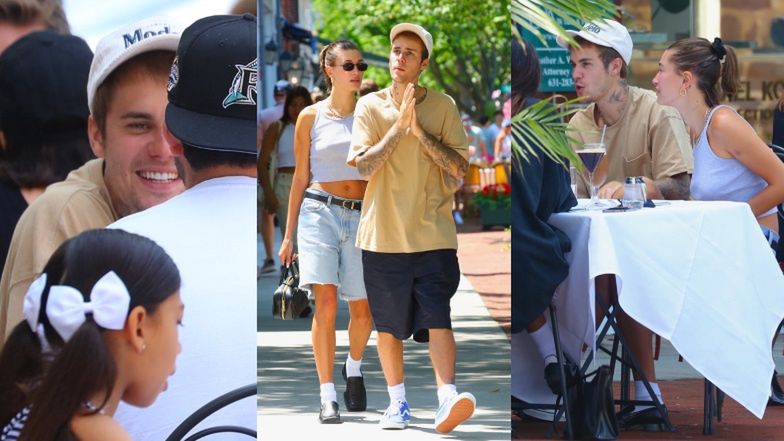 Wielka zmiana u Bieberów: UŚMIECHNIĘTY Justin i PROMIENNA Hailey delektują się lunchem w towarzystwie znajomych (ZDJĘCIA)