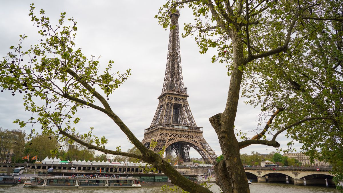PARIS, FRANCE - 2022/04/12: A view of the Eiffel tower in Paris. The Eiffel Tower is a structure built by Alexandre Gustave Eiffel for the Universal Exhibition of 1889 in Paris. This Parisian monument, symbol of France is one of the most visited places in the world. (Photo by Atilano Garcia/SOPA Images/LightRocket via Getty Images)
