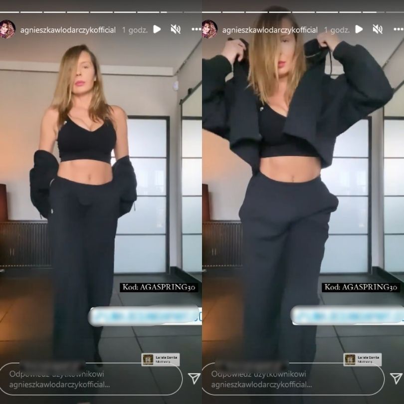 Agnieszka Włodarczyk chwali się sylwetką, pozując w czerwonym body