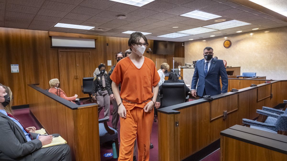 Oxford High School Shooter Ethan Crumbley Attends Court Hearing
PONTIAC, MICHIGAN - FEBRUARY 22: Ethan Crumbley is led away from the courtroom after a placement hearing at Oakland County Circuit Court on February 22, 2022 in Pontiac, Michigan. Crumbley, 15, is charged with the fatal shooting of four fellow students and the wounding of seven others, including a teacher at Oxford High School on November 30, 2021. (Photo by David Guralnick-Pool/Getty Images)
Pool
bestof, topix