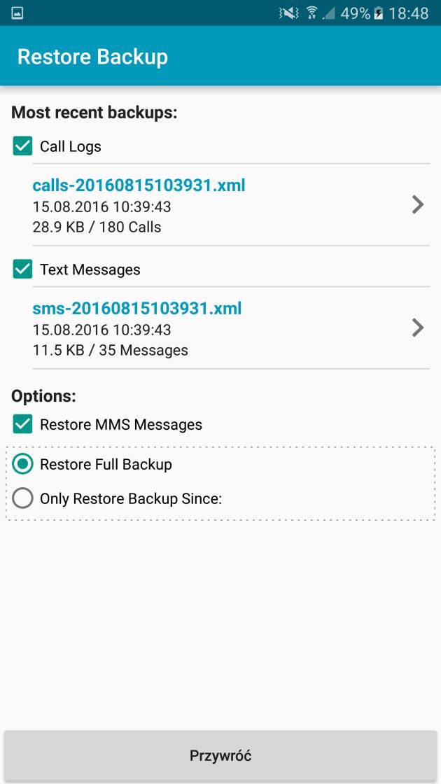 SMS Backup Restore 3