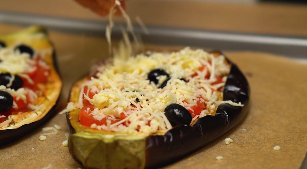 Eggplant with toppings