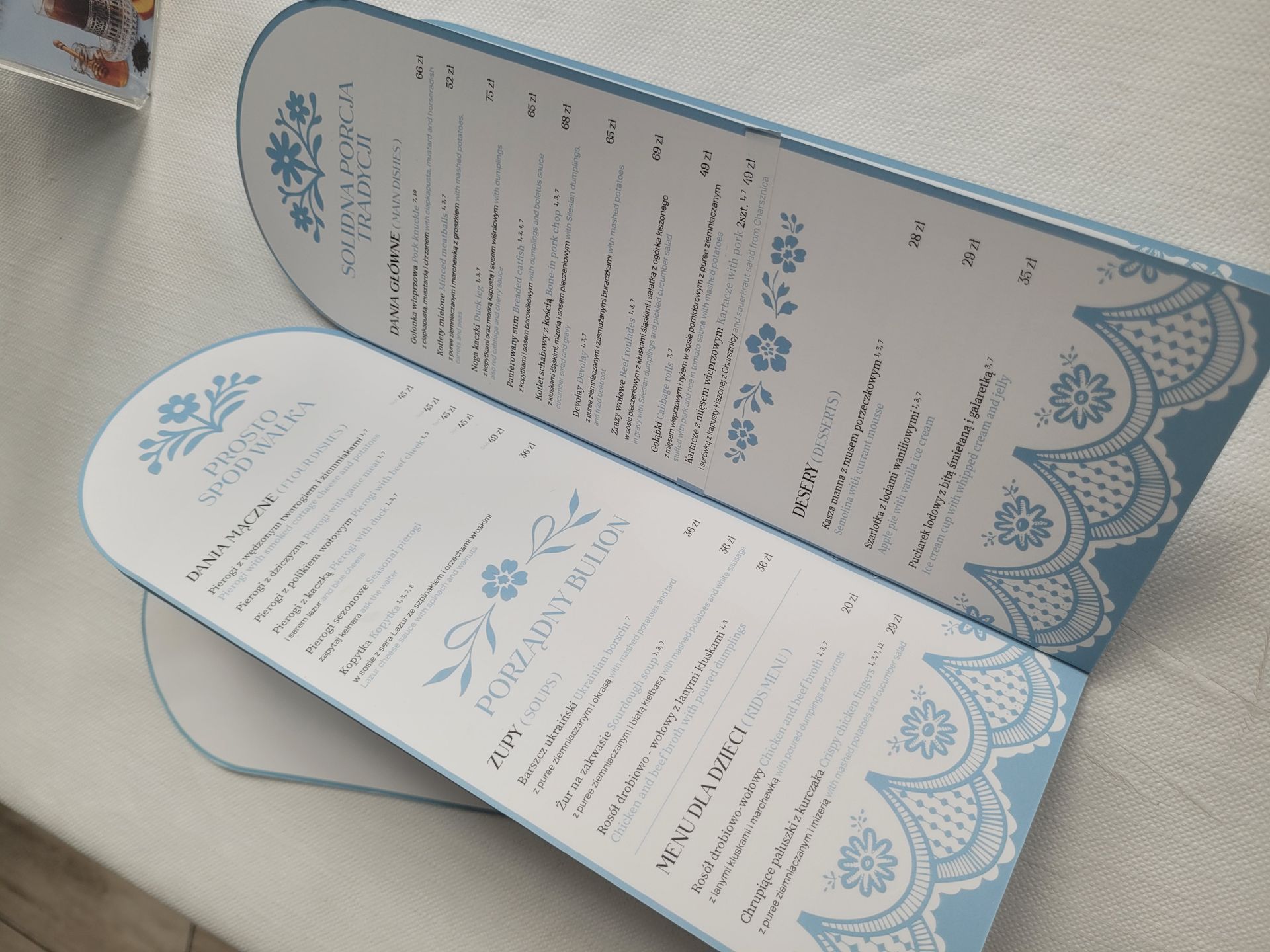 Menu restauracji Babka na warszawskiej Pradze