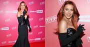 Natasza Urbańska zamiata suknią po czerwonym dywanie, prezentując się na ramówce TVP w iście hollywoodzkim wydaniu