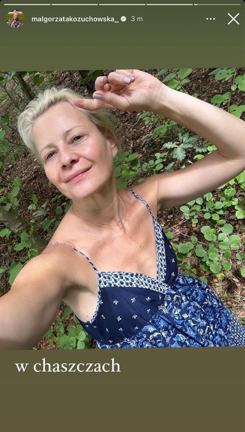 Naturalna Małgorzata Kożuchowska na wyprawie z pupilem