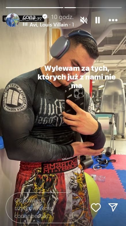 Conan Kaźmierski na siłowni (Instagram)