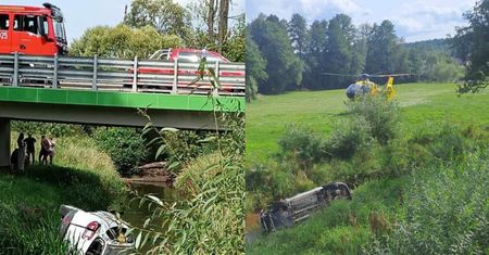Auto wjechało do rzeki. Ranne dziecko
