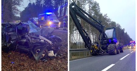 Poważny wypadek pod Bytowem. Dwie osoby trafiły do szpitala