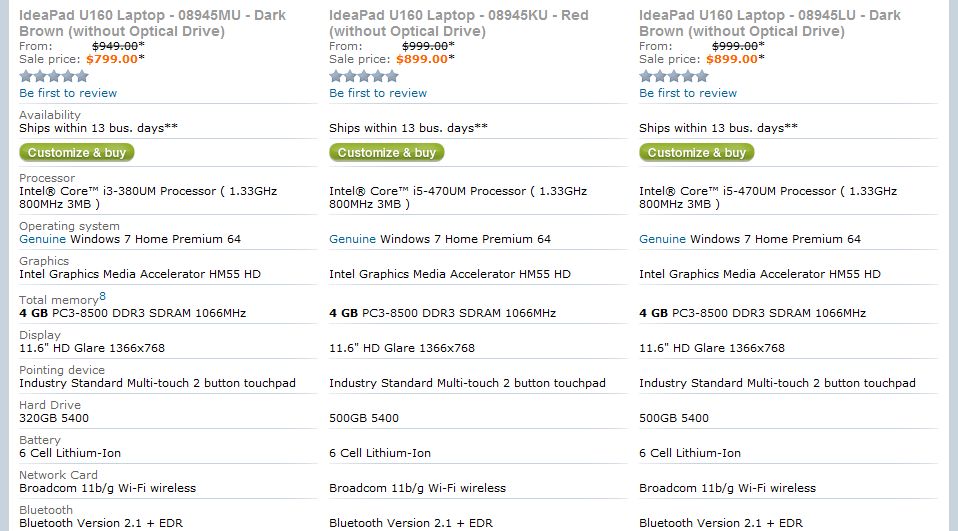 Lenovo IdeaPad U160 maluch powraca z nowymi procesorami Core 2
