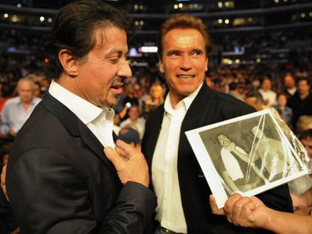 Arnold Schwarzenegger i Sylvester Stallone jak kot i pies